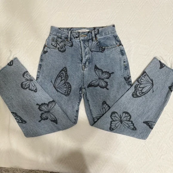 Pacsun Eco Butterfly High Waisted Straight Leg Jeans - Picture 14 of 16